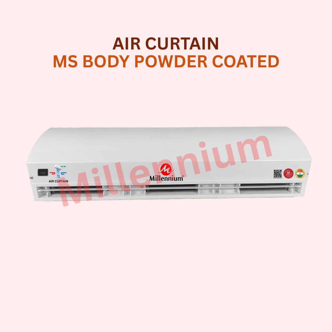 Air Curtain with MS powder-coated body used for preventing dust, insects, and temperature loss in commercial and industrial entrances