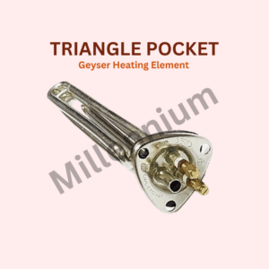 Geyser Element Triangular Base with Pocket used for efficient and safe water heating in electric geysers and water heaters
