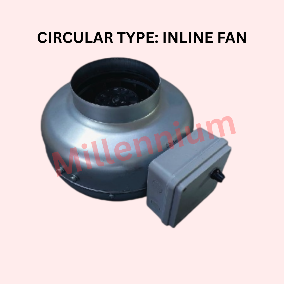 Circular Inline Fan installed in duct system for efficient air ventilation and exhaust in industrial and commercial spaces