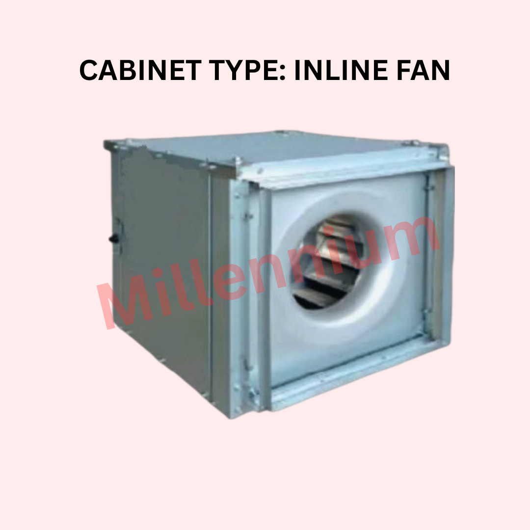 Cabinet Inline Fan installed in HVAC system for efficient air ventilation and low-noise performance in commercial spaces
