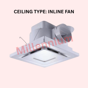 Ceiling Type Inline Fan installed in false ceiling for efficient air circulation and silent ventilation in indoor spaces