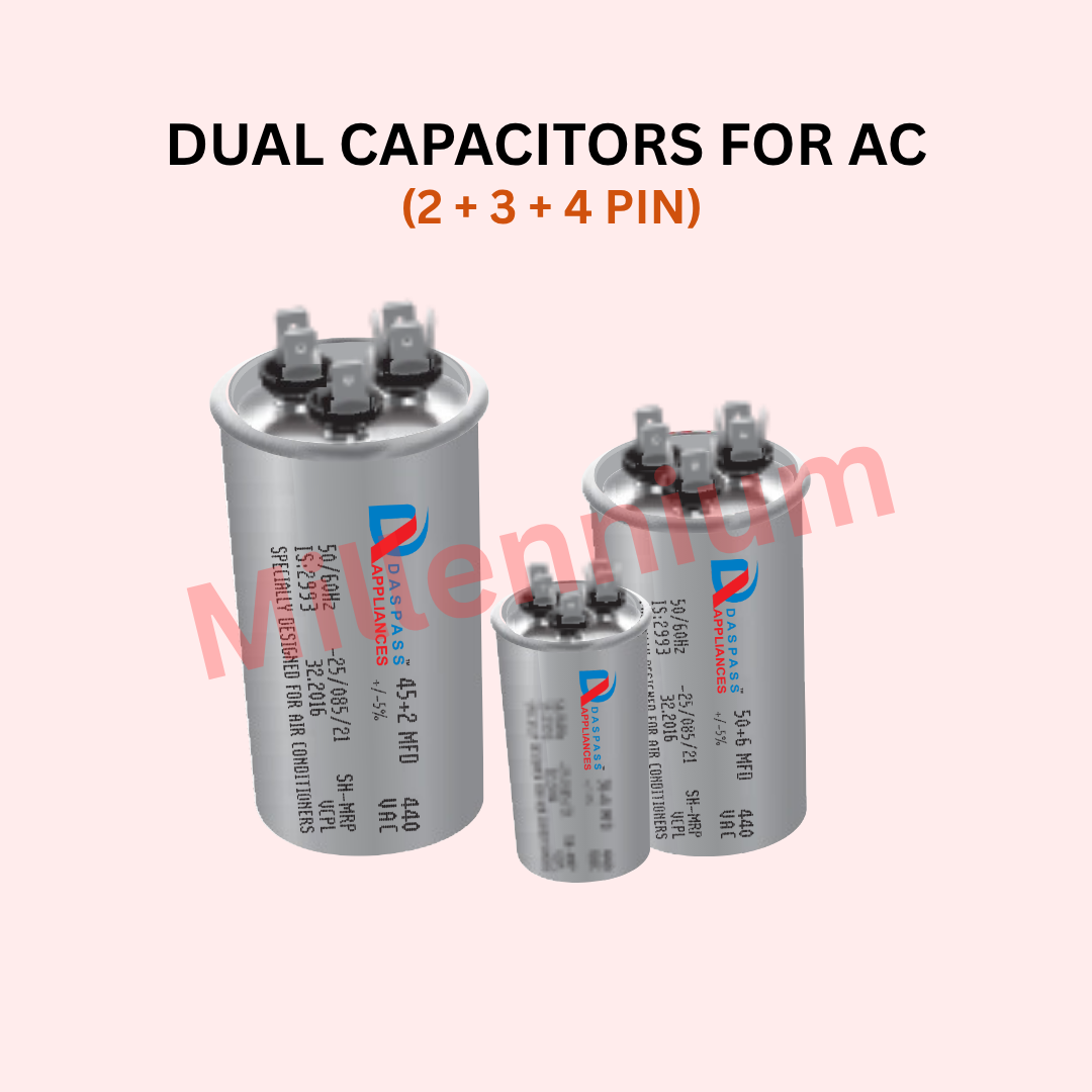Dual Capacitor for AC (2 Pin, 3 Pin, 4 Pin) – High Performance Air Conditioner Capacitor