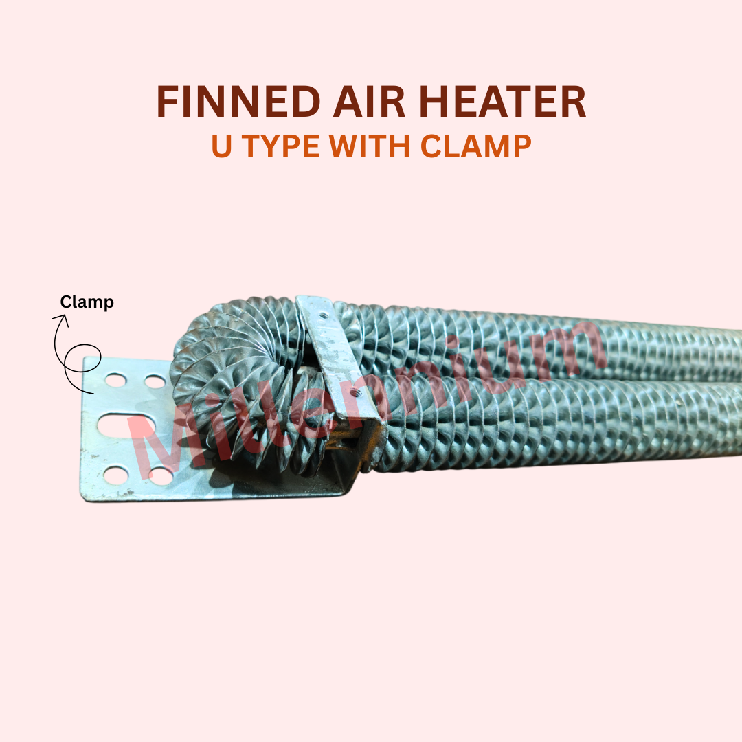 Finned Air Heater U Type with Clamp | Industrial Air Heater - Image 2